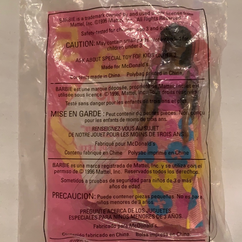 NIP 1996 Ethnic Barbie McDonalds Happy Meal Toy